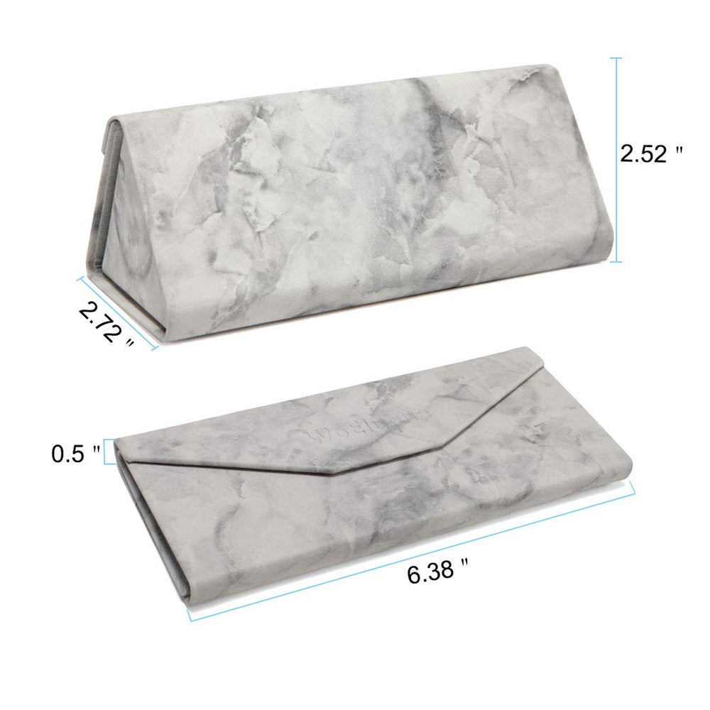 2020 Upgraded Eyeglasses Case Foldable Glasses Holder, Luxury Stylish Leather Compact Magnet Closure Sunglasses Cases for School, Reading and Office
