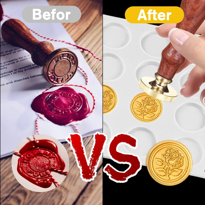 Wax Seal Stamp Mat Pads Silicone Molds for Wax Seal Stamp with Stickers for DIY Craft Adhesive Waxing