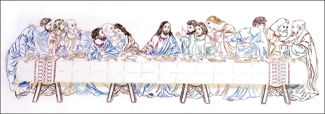 DW2532 Last Supper Stamped Embroidery Kit, 9 by 24-Inch, Stitched in Floss