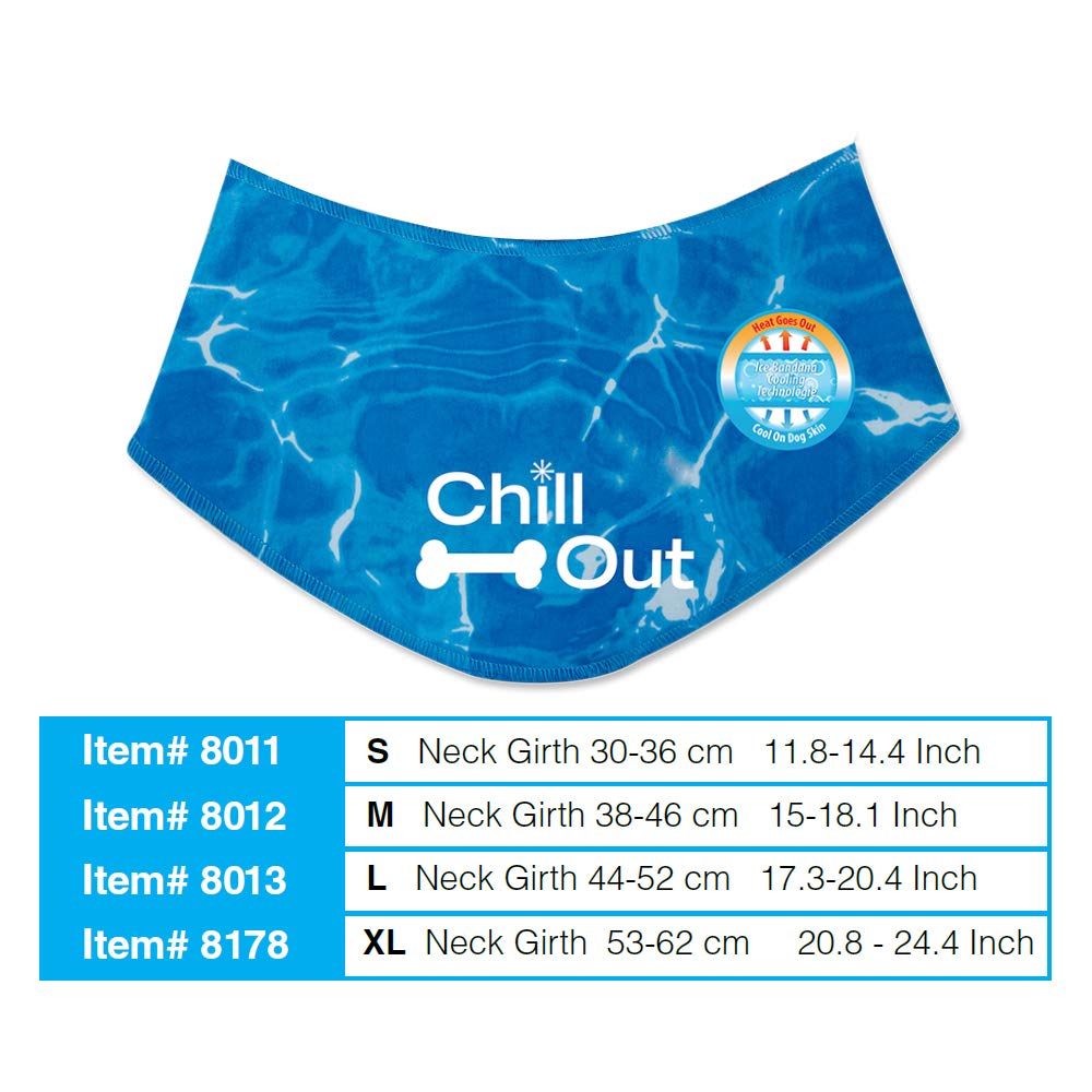 Chill Out Dog Ice Bandana, Instant Cooling Pet Bandana, Breathable Scarf Dog Cat Ice Collar for Summer Medium