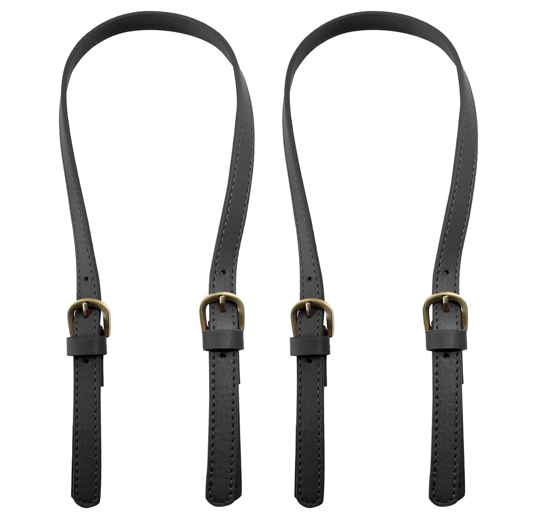 2 Pack 65cm to 71cm Adjustable Handbag Handles, Black Leather Purse Strap Leather Shoulder Strap Purse Straps Replacement Purse Handles for Crossbody