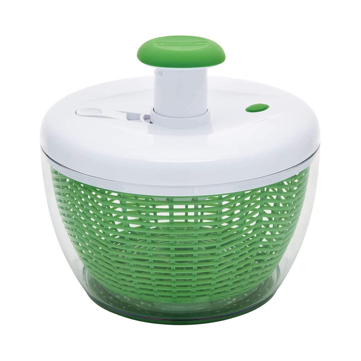 Easy to use pro Pump Spinner with Bowl, Colander and Built in draining System for Fresh, Crisp, Clean Salad and Produce, 6.6 quart, Green