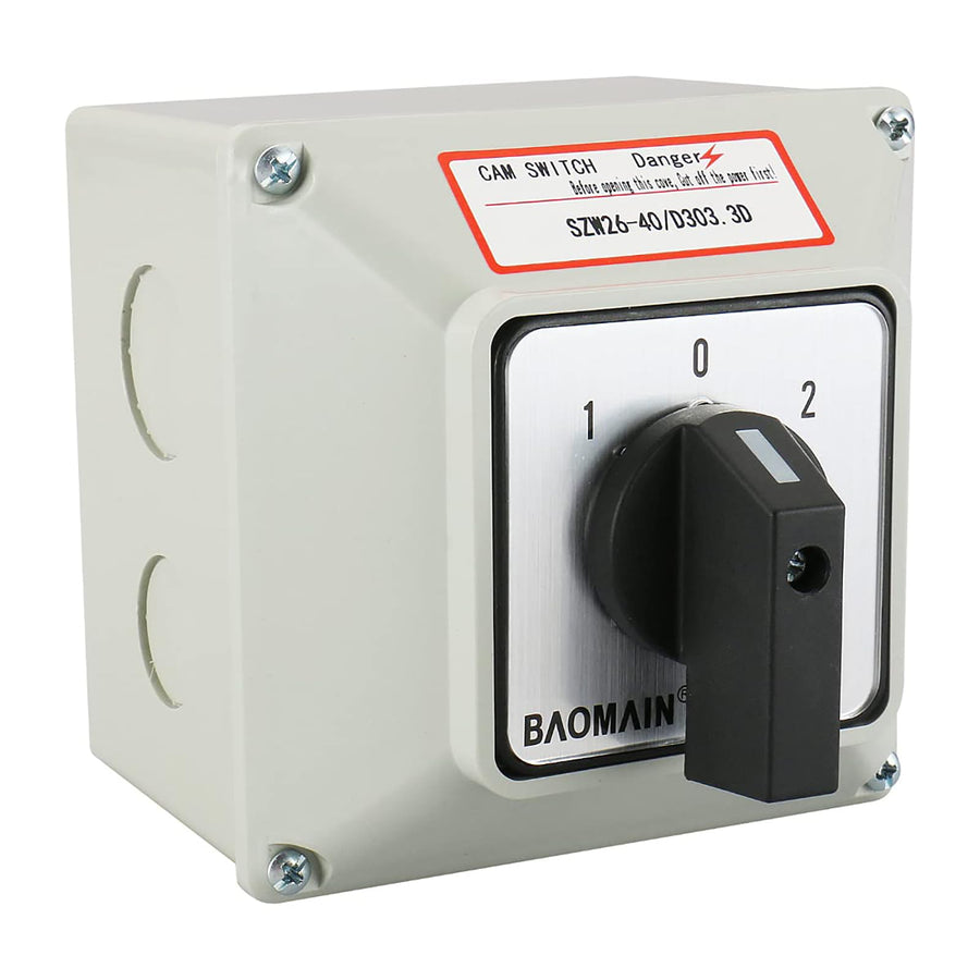 Universal Rotary Changeover Switch SZW26-40/D303.3D with Master Switch Exterior Box 660V 40A 3 Position 12 Terminals 3 Phase