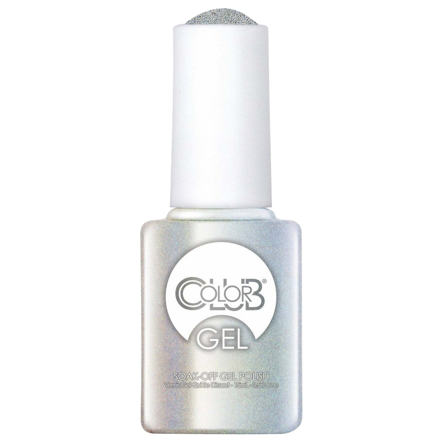 Color Club Fairytale Ending Nail Gel Silver and White Micro Glitter Color Polish.5 fl oz (15 mL)