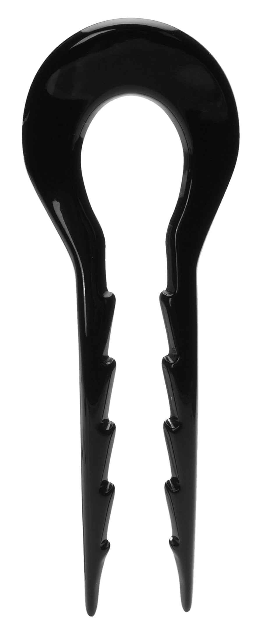 Notched Chignon Pin Black