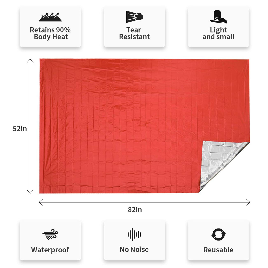 Survival Emergency Blanket, Waterproof Insulated Tarp, Reflective Blanket Tarp, Survival Space Blankets, 3.0 Large Heavy Duty Thermal Blanket for Hiking, Camping, Green