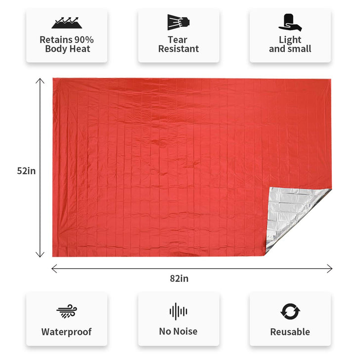Survival Emergency Blanket, Waterproof Insulated Tarp, Reflective Blanket Tarp, Survival Space Blankets, 3.0 Large Heavy Duty Thermal Blanket for Hiking, Camping, Green