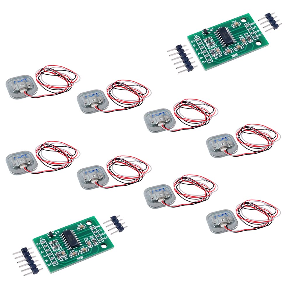 8pcs Load Cell 50kg Weight Sensor Half Bridge Strain Gauge Human Body Digital Scale + 2pcs HX711 Amplifier AD Module for Arduino