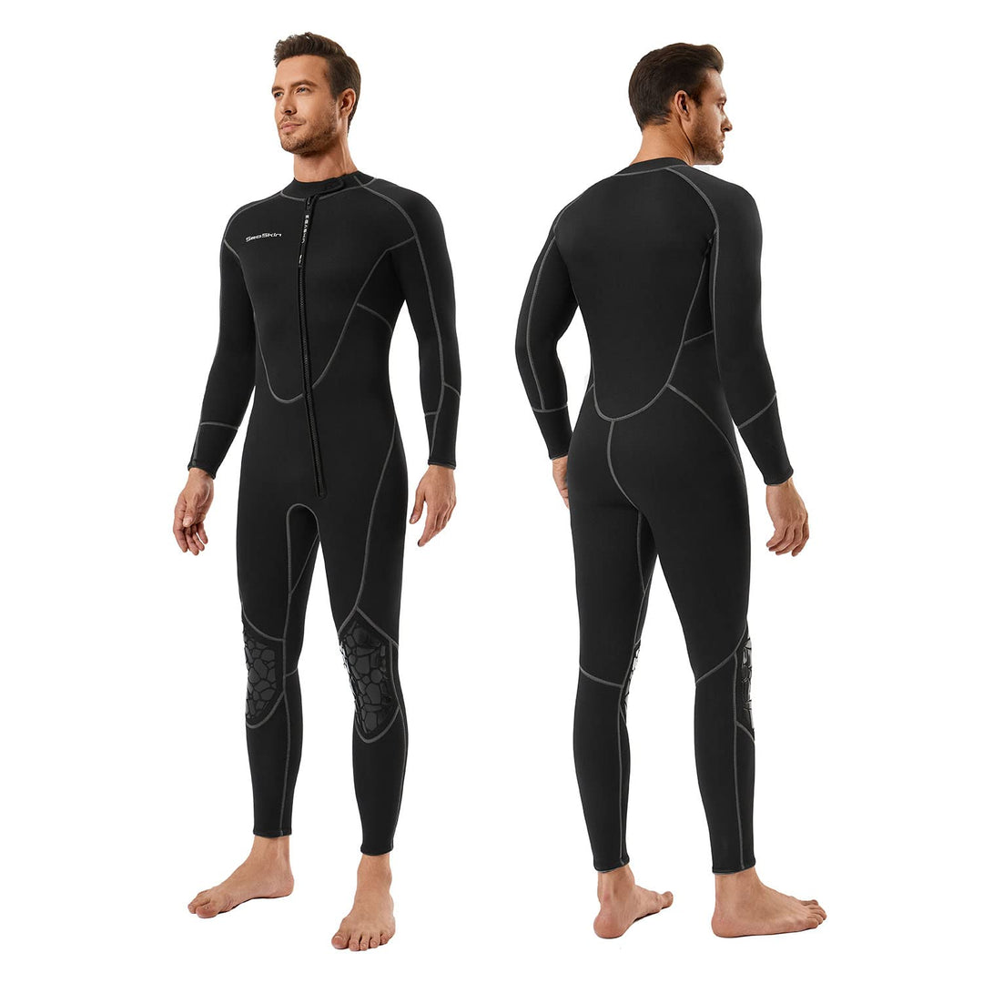 Mens 3mm Shorty Wetsuit, Full Body Diving Suit Front Zip Wetsuit for Diving Snorkeling Surfing Swimming