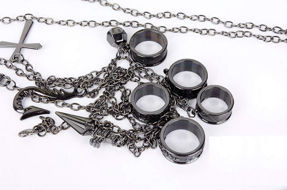 Anime Kurapika 5 Rings Chain Charms Alloy Bracelet Cosplay Costume
