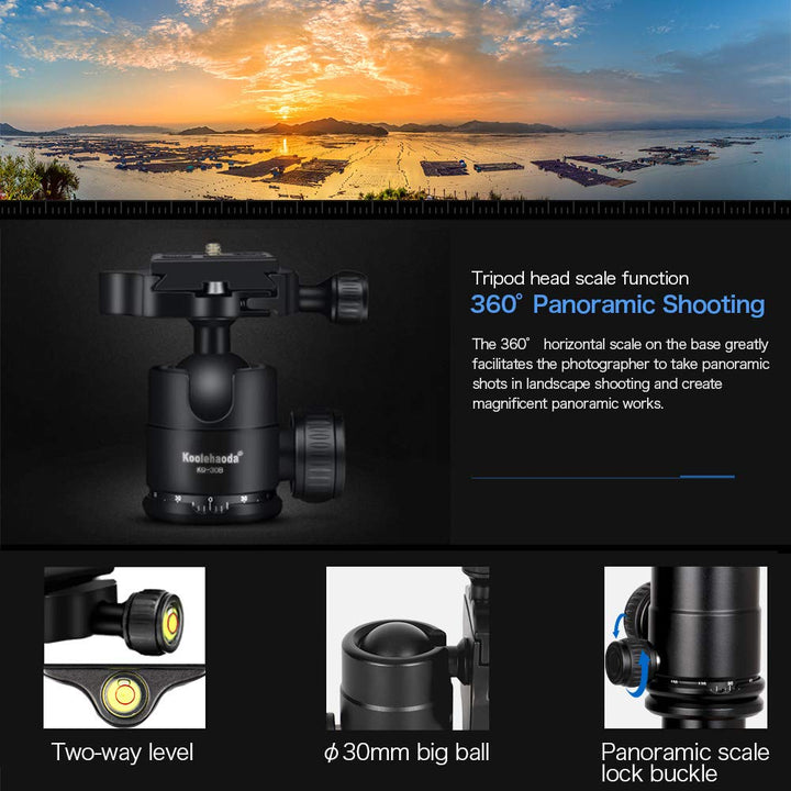 Koolehaoda Camera Tripod Mini Travel Tripod with 360° Ball Head, 21 Aluminum Compact Desktop Tripod for DSLR Camera Video Camcorder, Load up to 22lb/10kg