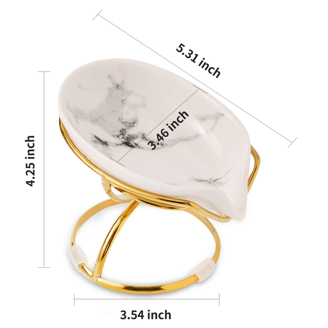 Leaf-Shaped Ceramic Soap Dish with Drain, Soap Holder, Soap Saver, Soap Tray, Bar Soap Holder, Easy Cleaning, for Shower Bathroom Kitchen Sink Bathtub, Pro-Environment White
