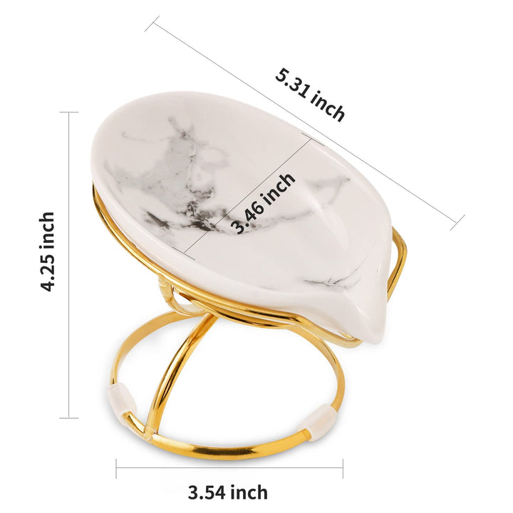 Leaf-Shaped Ceramic Soap Dish with Drain, Soap Holder, Soap Saver, Soap Tray, Bar Soap Holder, Easy Cleaning, for Shower Bathroom Kitchen Sink Bathtub, Pro-Environment White
