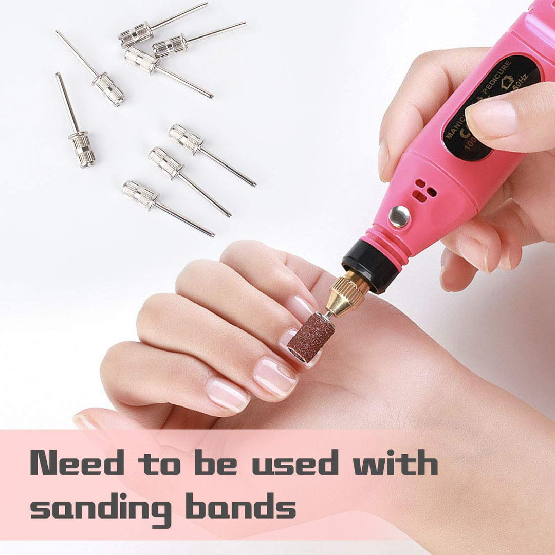 10 Pieces nail drill heads nail drill bits sanding band shaft 3/32 inch nail drill bits mandrels for electric file nail sanders manicure pedicures home salon &amp; spa