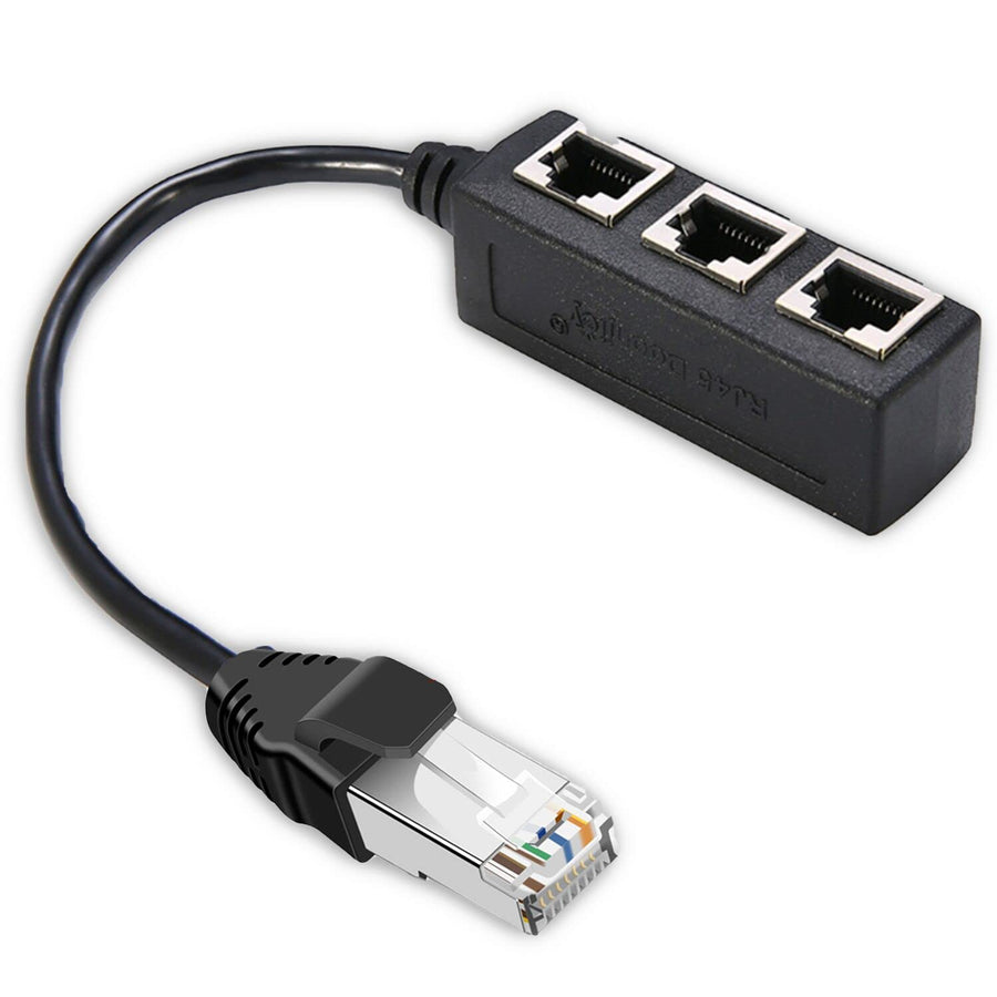 RJ45 Ethernet Splitter Cable, Sartyee RJ45 Y Splitter Adapter 1 to 3 Port Ethernet Switch Adapter Cable for CAT 5/CAT 6 LAN Ethernet Socket Connector Adapter Cat5 Cat6 Cable - ONE at A TIME