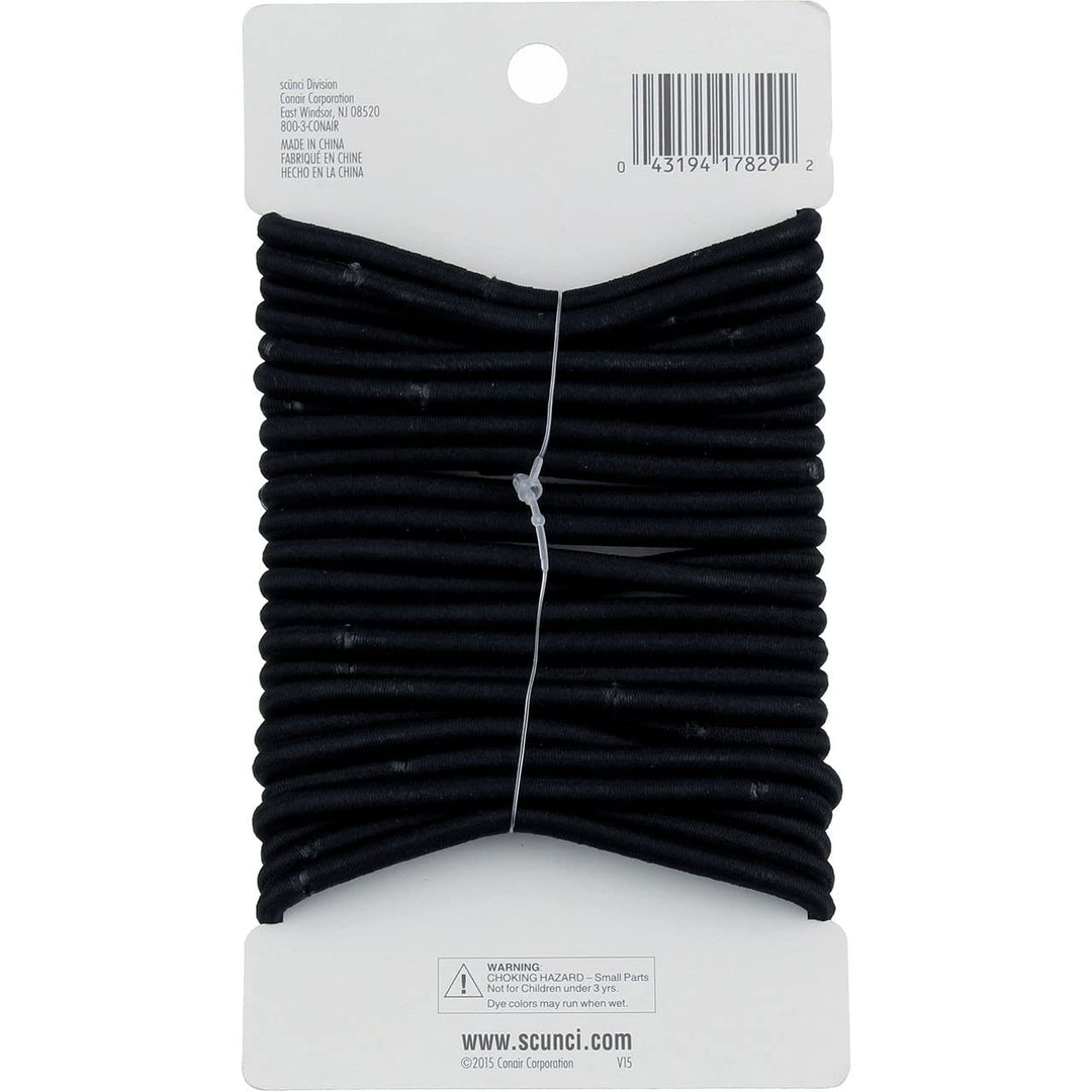 Scunci 1782903a048 Black No Damage Thin Elastics 24 Count