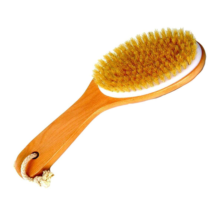 100% Natural Boar Bristle Body Brush with Wooden Handle Creating The Perfect Bath and Shower Experience Best Quality! 100% Satisfaction Guarantee!