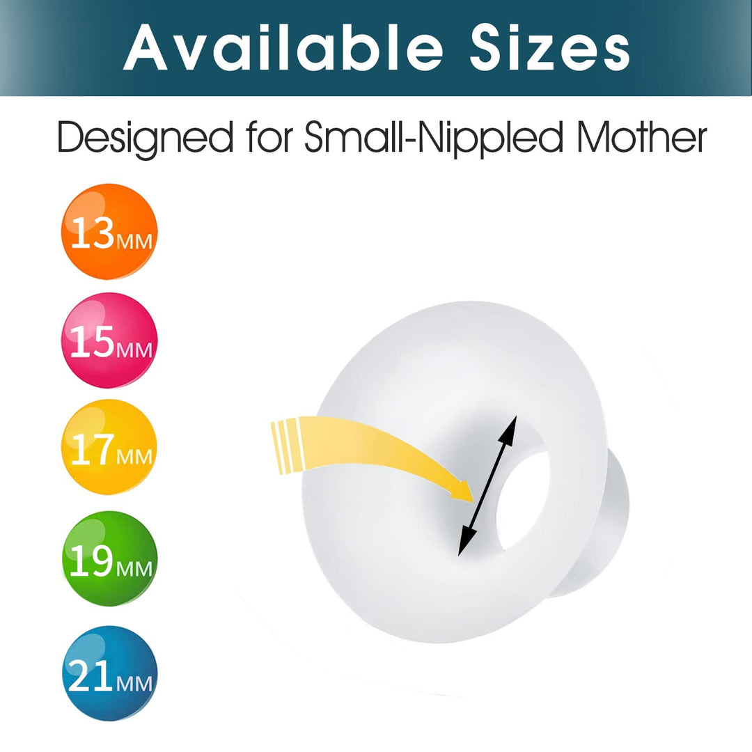 Begical Flange Inserts 15mm for Medela/Spectra/tsrete/momcozy/Elvie/Motif Luna/Ameda MYA Breastpump 24mm Breast Shields. Reduce 24mm Nipple Tunnel Down to 15mm
