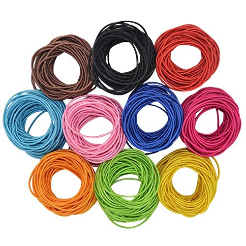 Coobbar 100pcs Women Elastic Hair Ties Band Ropes Ring 