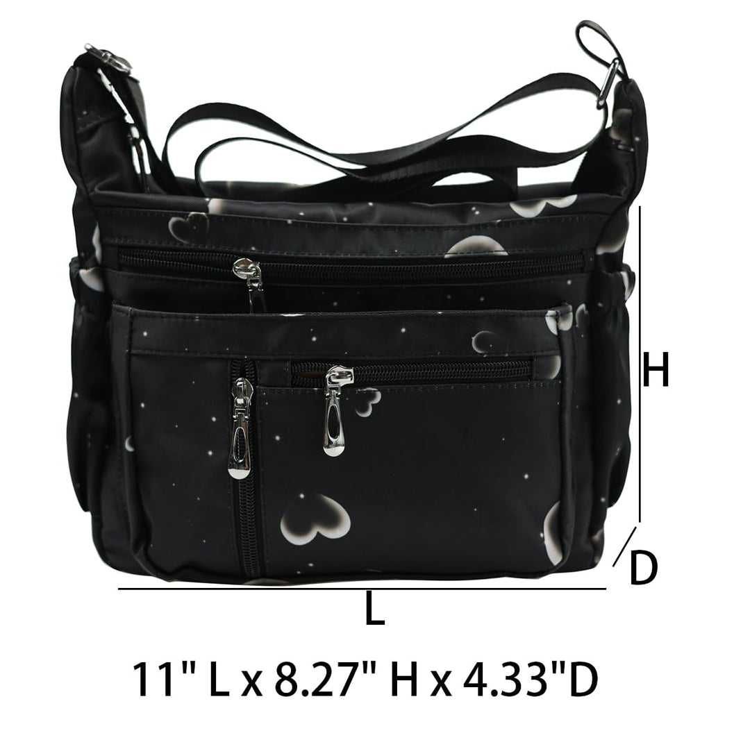 Purses and Shoulder Handbags for Women Crossbody Bag Messenger Bags (Floral-Heart)