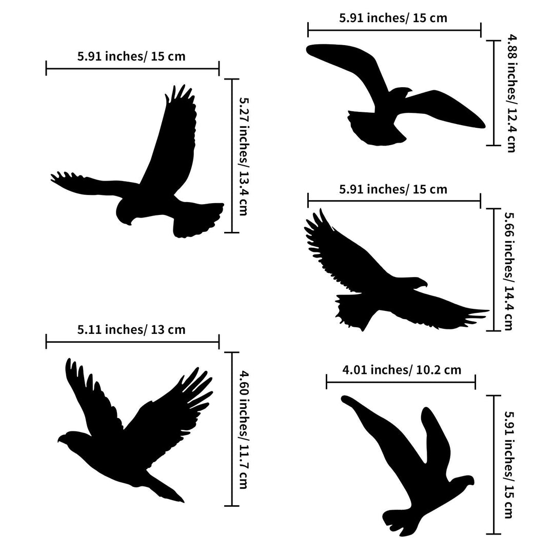 20 Pieces Large Size Anti-Collision Window Clings Bird Shape Window Sticker Alert Bird Window Decals for Preventing People and Bird Strikes on Window Glass Party Accessory