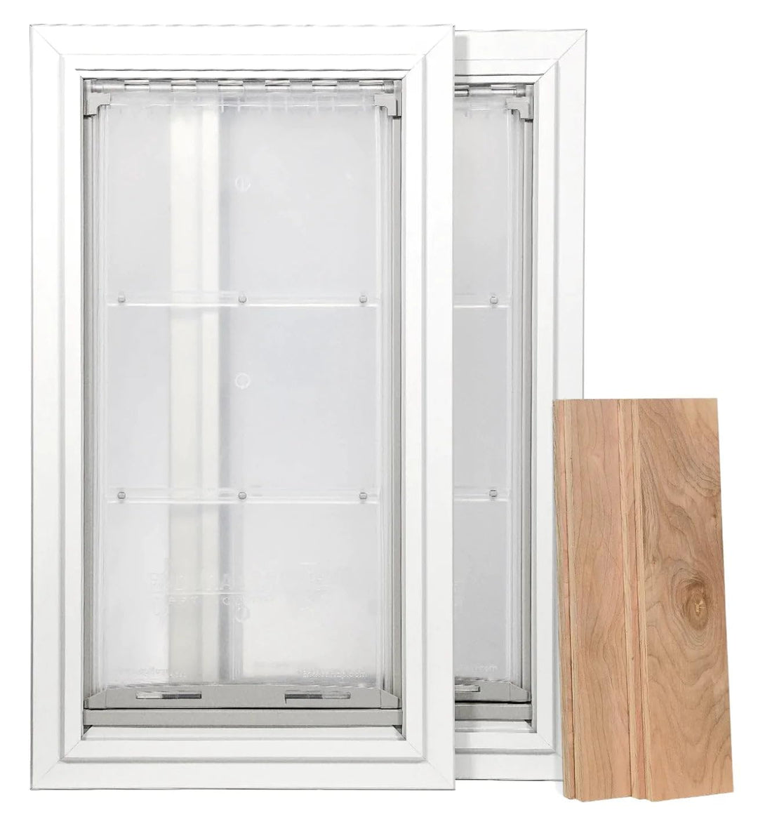 Large Wall Mount - White Double Flap 10 x 18 pet door