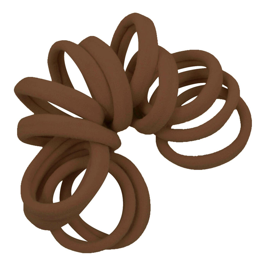 Medium Brown (Chocolate) : Strong Hold, Soft And Seamless 1.5 Fabric Ponytail Holders - 12 Hair Ties (Medium Brown)