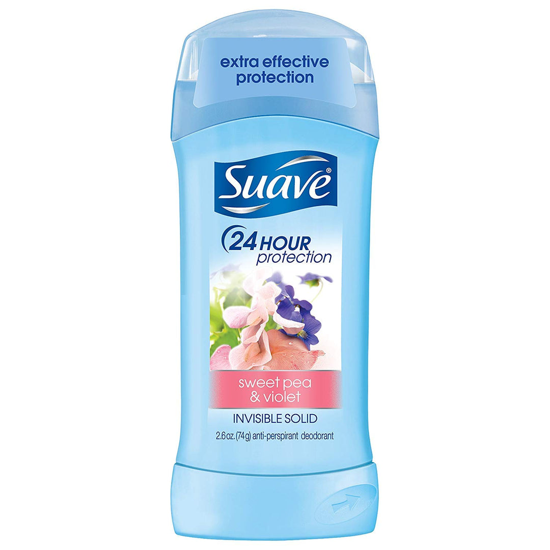 Suave Invisible Solid Anti Perspirant & Deodorant Sweet Pea & Violet 2.6 oz (Pack of 3)