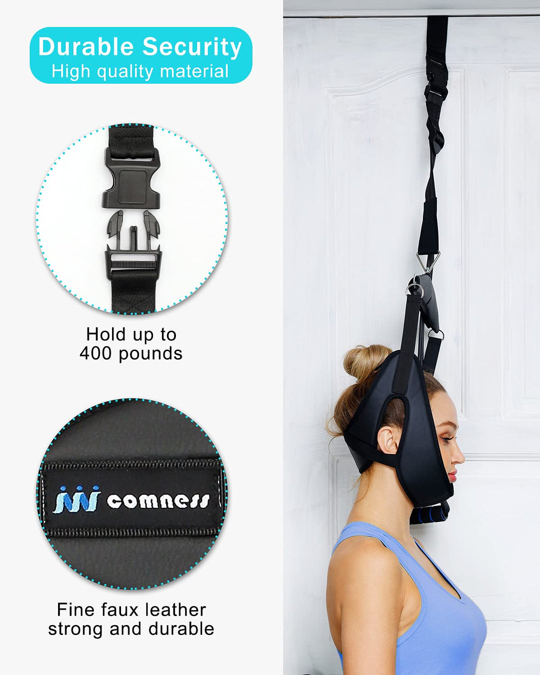 comness Cervical Neck Traction Device Over Door for Hom