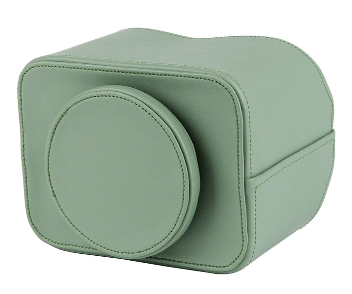 Spinning Remote Control Holder, Remote Caddy, 360 Degrees Rotatable Remote Control Organizer, Desktop Organizer Caddy Holder, PU Faux Leather (Light Green)