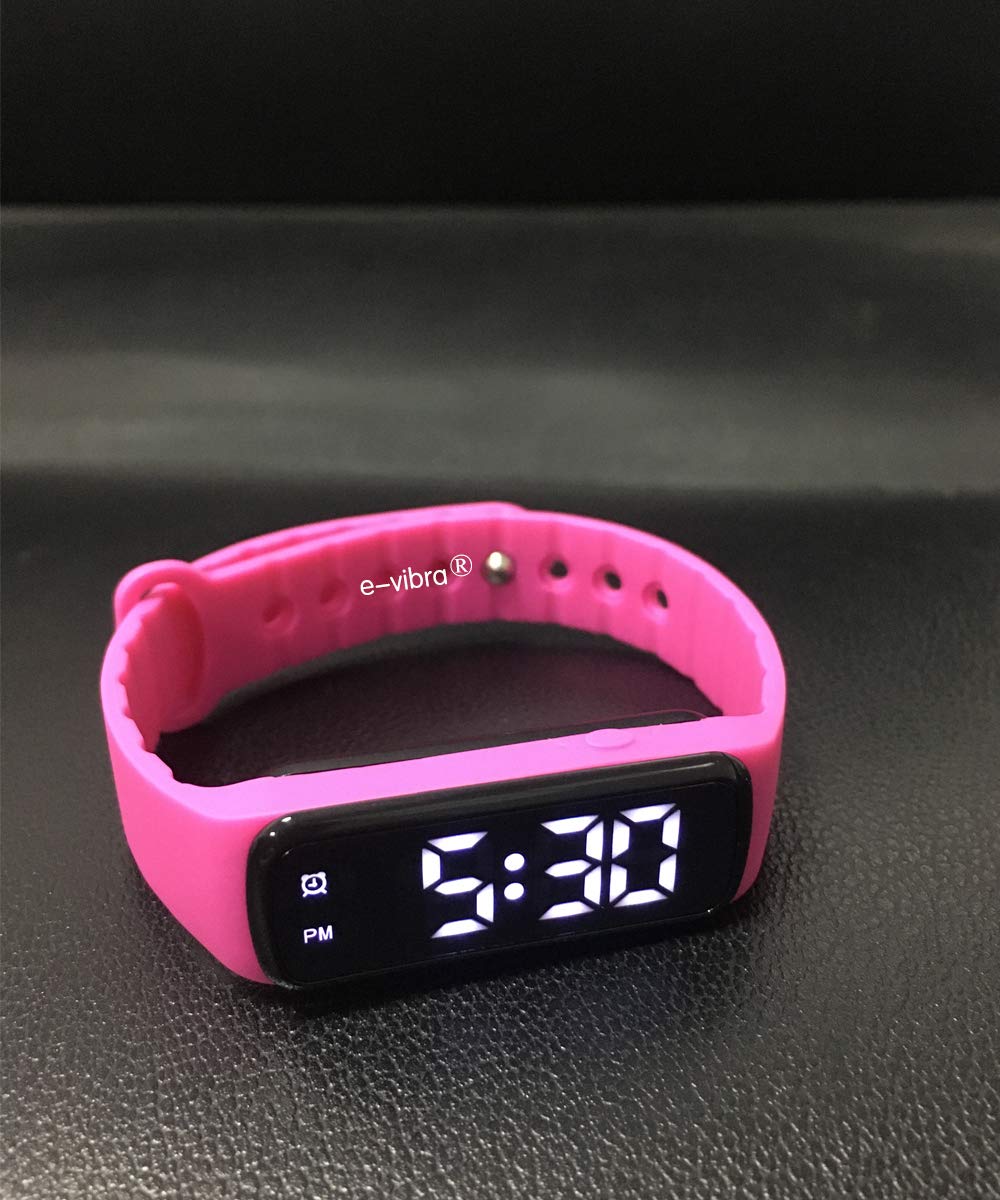 8 Alarm Vibrating Alarm Watch Medical Reminder Watch - with Timer and 8 Daily Alarms (Hot Pink - Large)