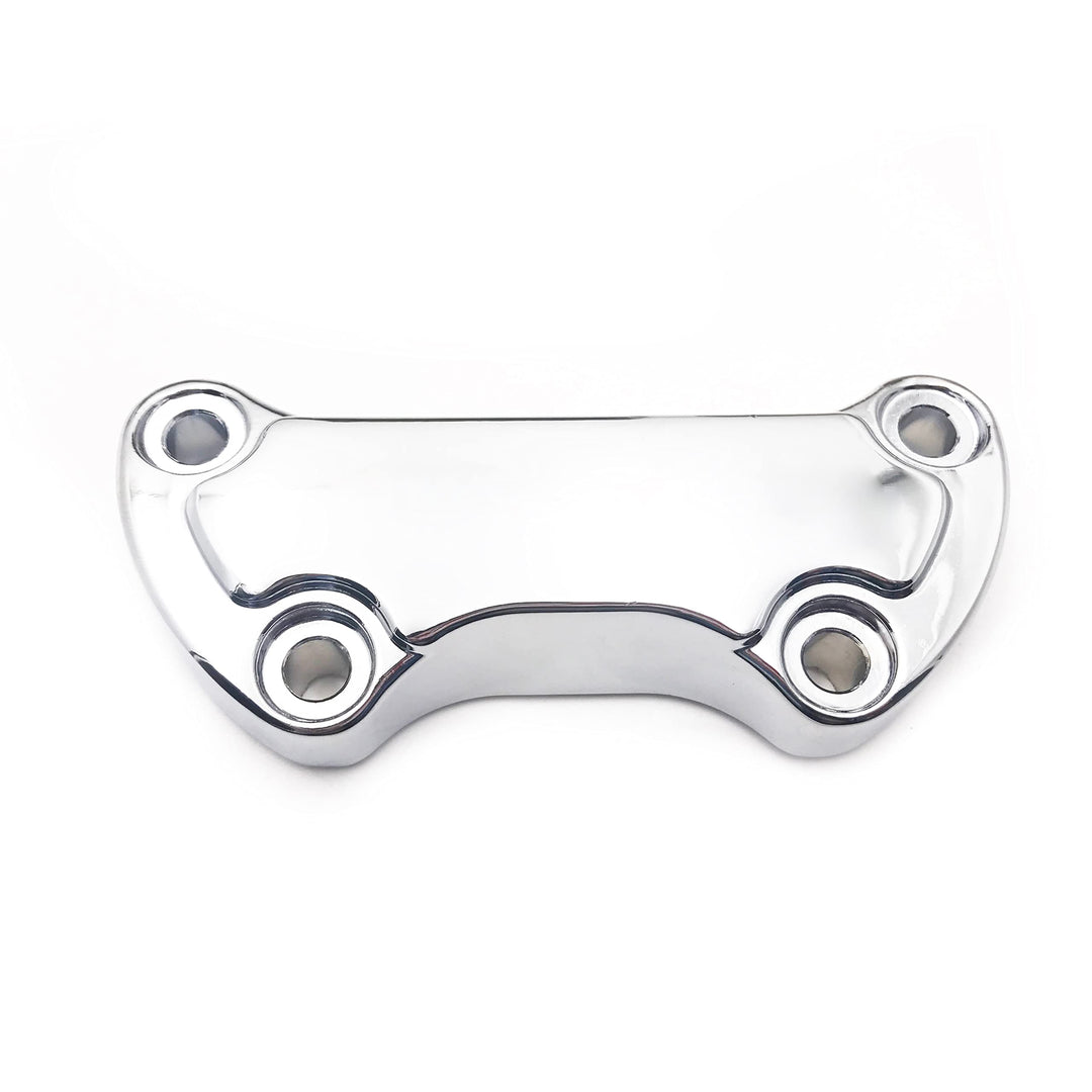 MT446-002- Chrome Scalloped Handlebar Riser Clamp Compatible with Harley Sportster 883 Dyna Super Glide