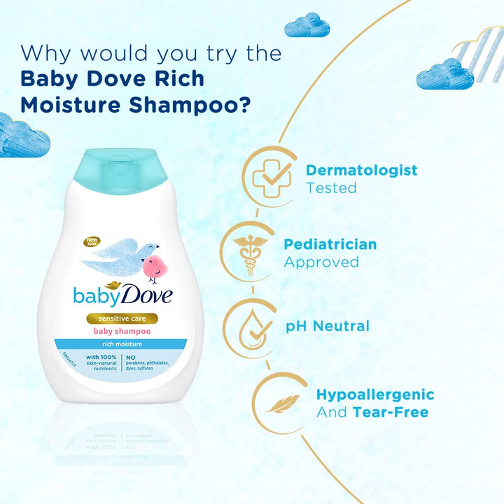 Shampoo 200 ml, Mild No Tears Rich Moisture Baby Shampoo for kids, Gentle Care for Baby&#39;s Soft Hair - No sulphate, no Paraben shampoo