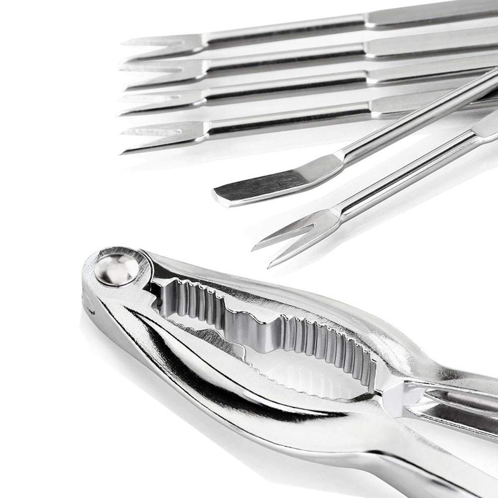 Seafood Tools Set 8Pack Crab Legs Crackers Nut Cracker Crab Forks Picking Eating Tool Shellfish Lobster Shell Opener
