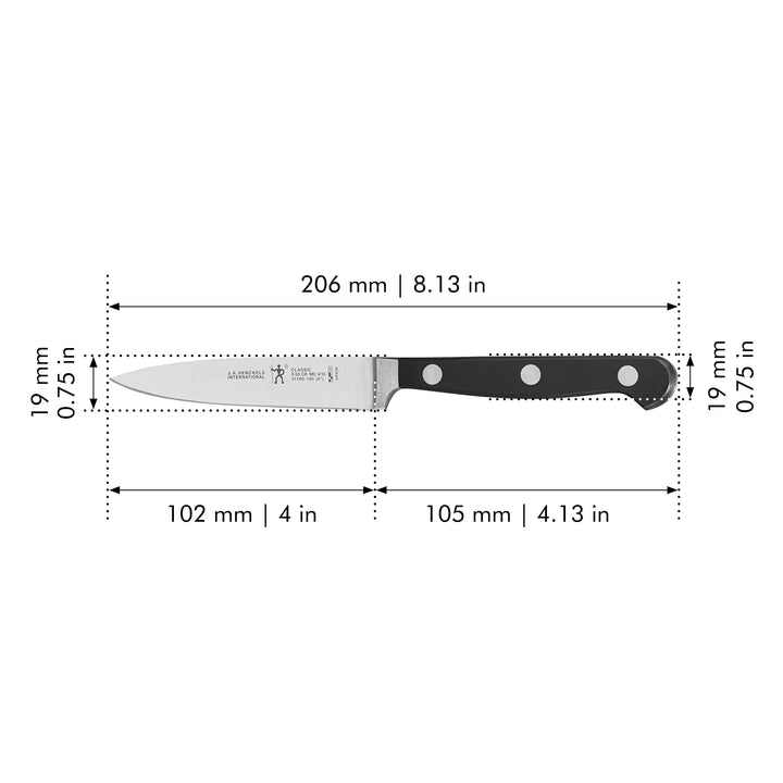 Classic Razor-Sharp 4-inch Paring Knife, German Engineered Informed by 100+ Years of Mastery, Stainless Steel