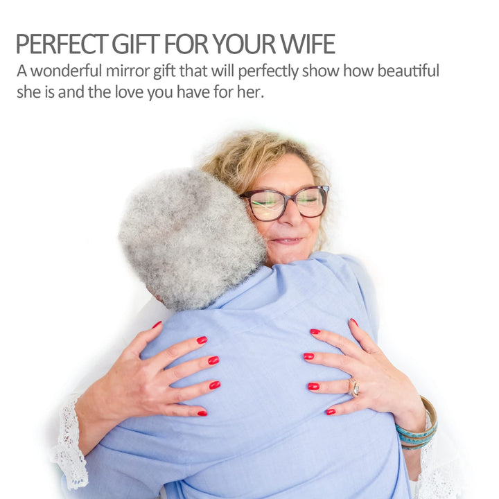 Gifts for Wife - I Love You Wife Gift Gold Compact Tabletop Mount Mirror - Romantic Gifts for Her Birthday, Wedding Anniversary, Valentines Day, Mothers Day, or Christmas