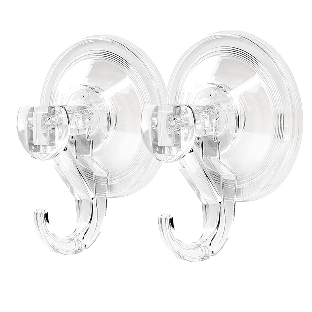 Suction Cup Hooks, Reusable Wreath Hanger, Large Heavy Duty Suction Wall Hooks Kitchen Bathroom Window Shower Hooks for Hanging Towel Robe Loofah and Christmas Decorations (2 Pack)