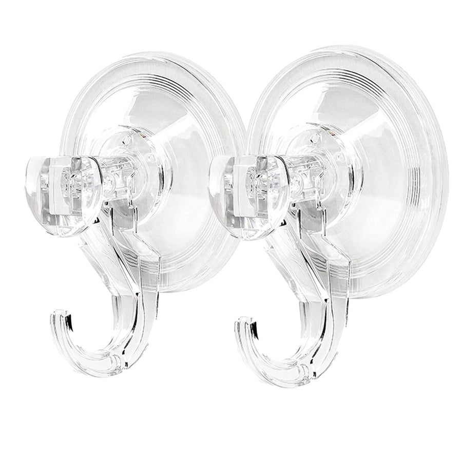 Suction Cup Hooks, Reusable Wreath Hanger, Large Heavy Duty Suction Wall Hooks Kitchen Bathroom Window Shower Hooks for Hanging Towel Robe Loofah and Christmas Decorations (2 Pack)