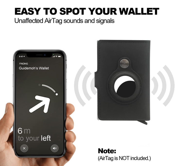 Guidemoh AirTag Wallet for Men,Slim RFID Mens Wallets W