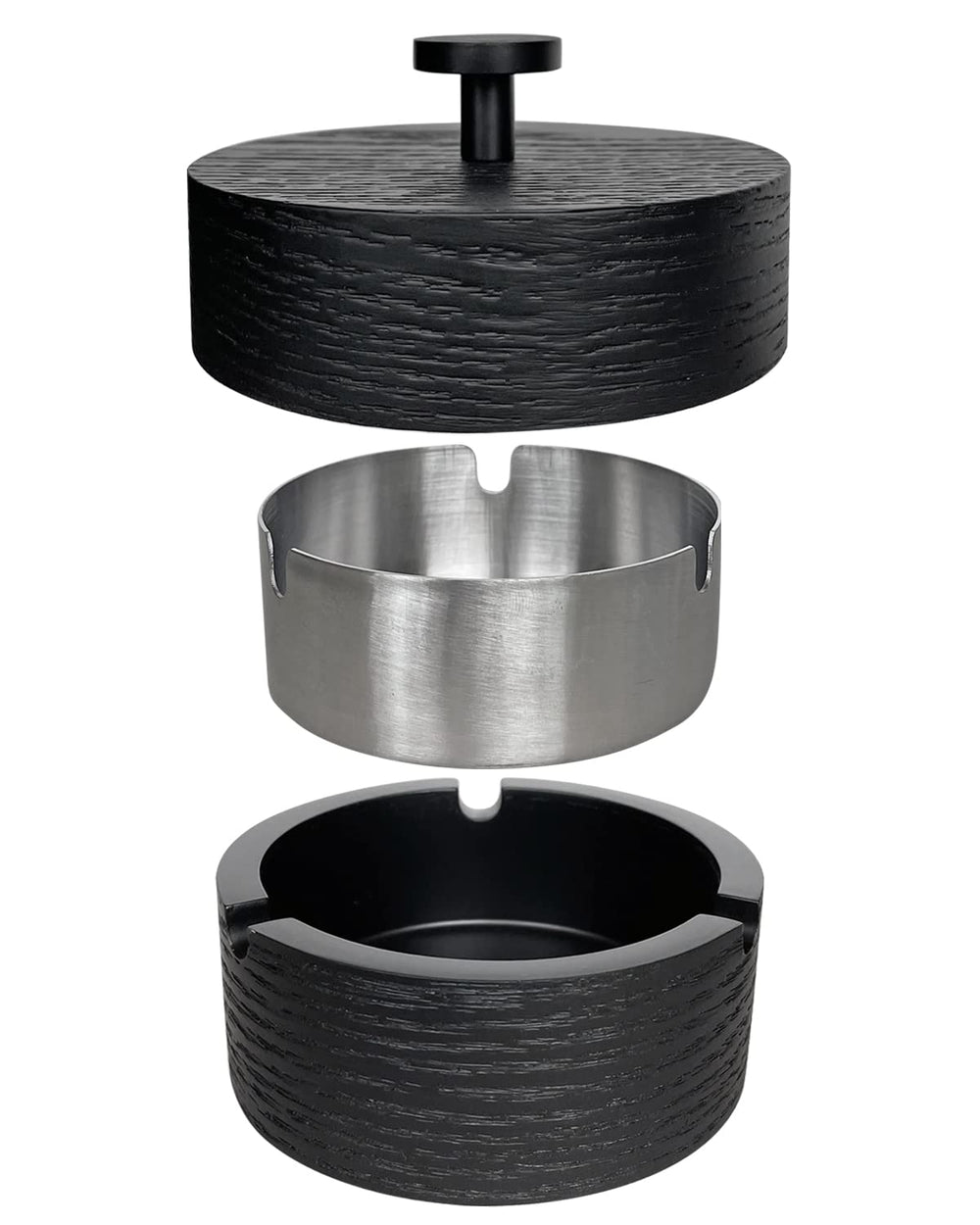 Ashtray for Weed - Ash Tray Sets for Weed, Outdoor Ashtray with Lid, Wood Texture with Removeable Liner, Pefect Outdoor Ashtrays for Cigarettes Patio, Home Ashtrays for Weed Smokers