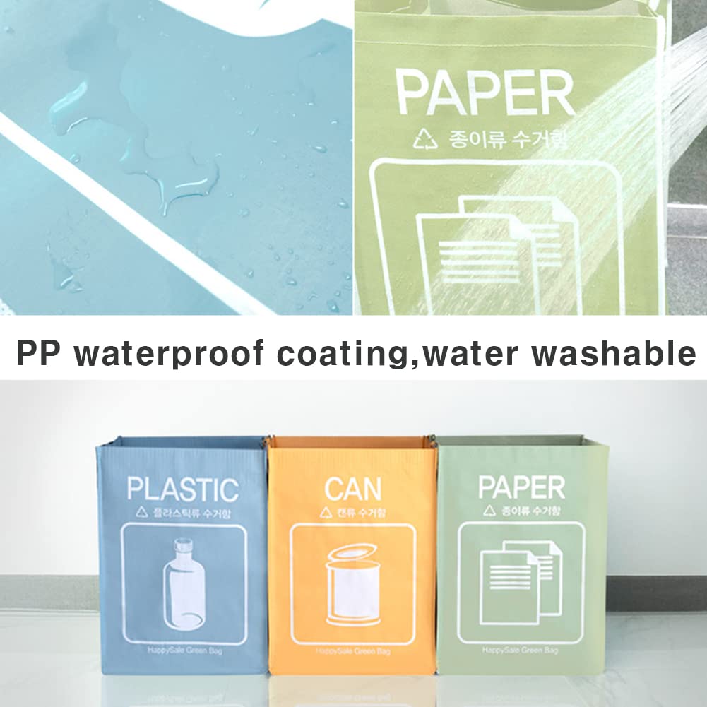 Recycle Bag Separate Recycle Bin Waterproof Waste Baskets Compartment Container