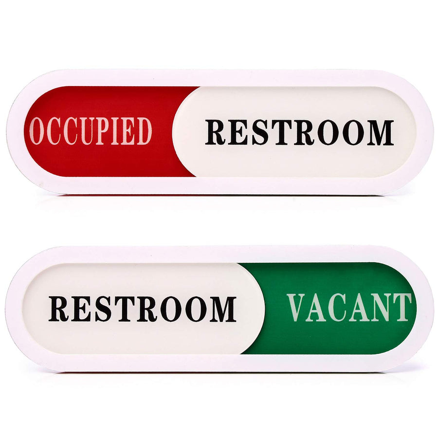 Vacant Occupied Sign(2 pack) for Home Office Hotles Hospital Restroom,Slider Door Sign (Tells Whether Room Vacant or Occupied), 6.7'' x 2''