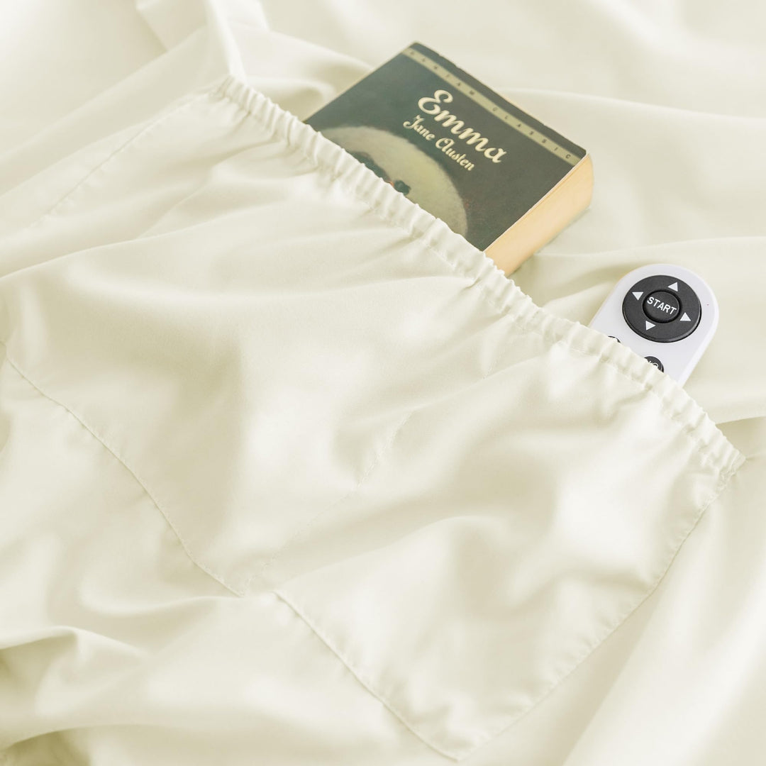 King Fitted Sheet Only - Snug Fit for King, California King or RV Camper Short King Size Mattress (Deep: 5 to 13), Non-Slip &amp; Ultra Soft - Yellow