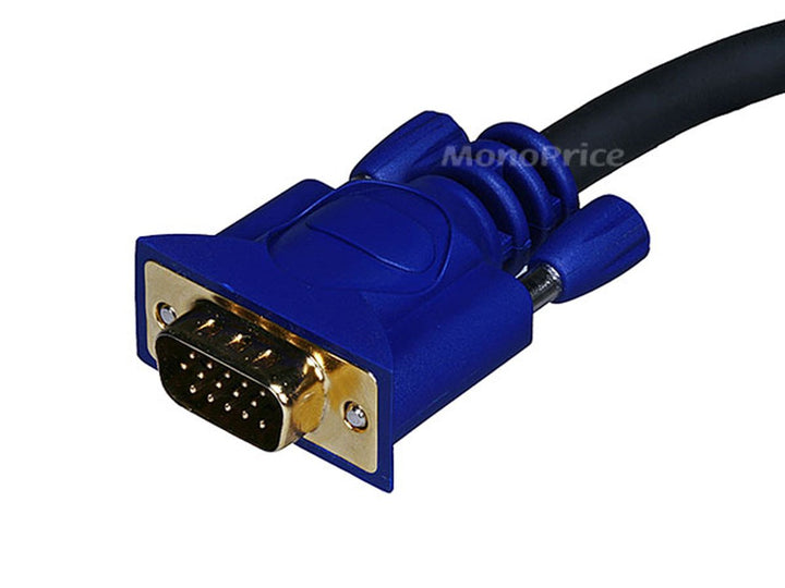 Video Cable - 6 Feet - VGA to 3 RCA Component Adapter for Projectors, Gold plated connectors and pins