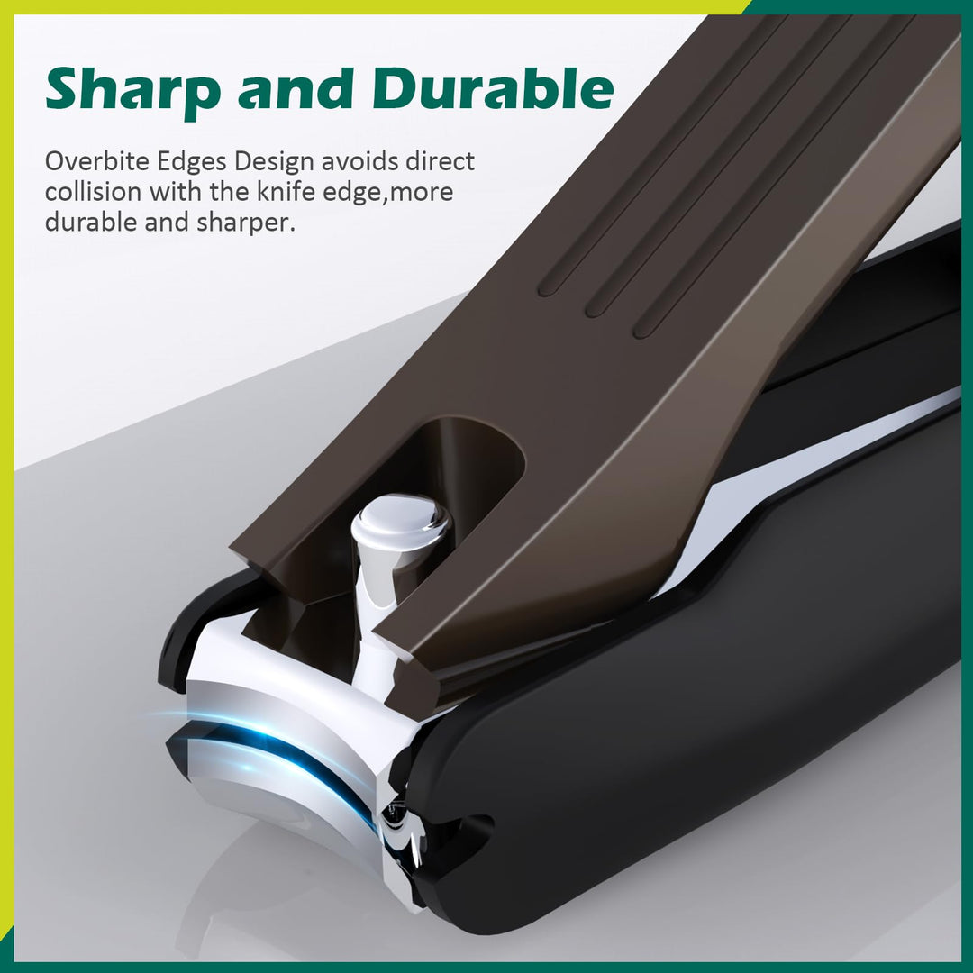 GLAMFIELDS Large Nail Clipper Set (8Pcs), Toe Nail Clip