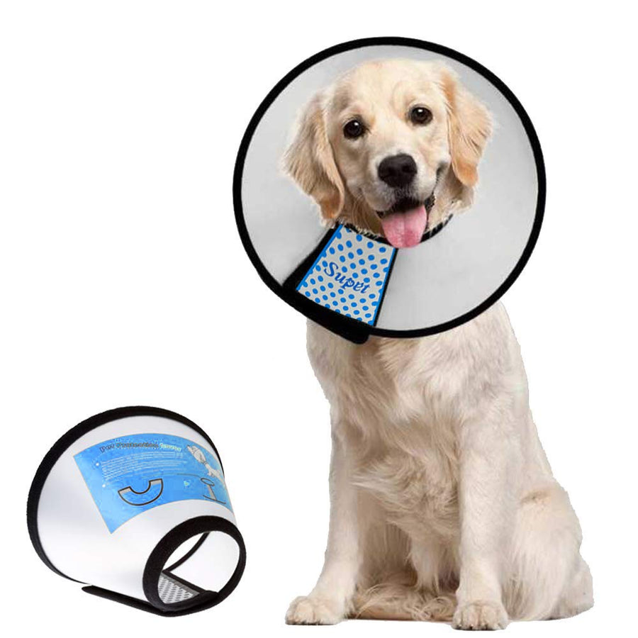 Dog Cone Collar Adjustable After Surgery, Comfortable Pet Recovery Collar & Cone for Large Medium Small Dogs, Elizabethan Dog Neck Collar Plastic Practical