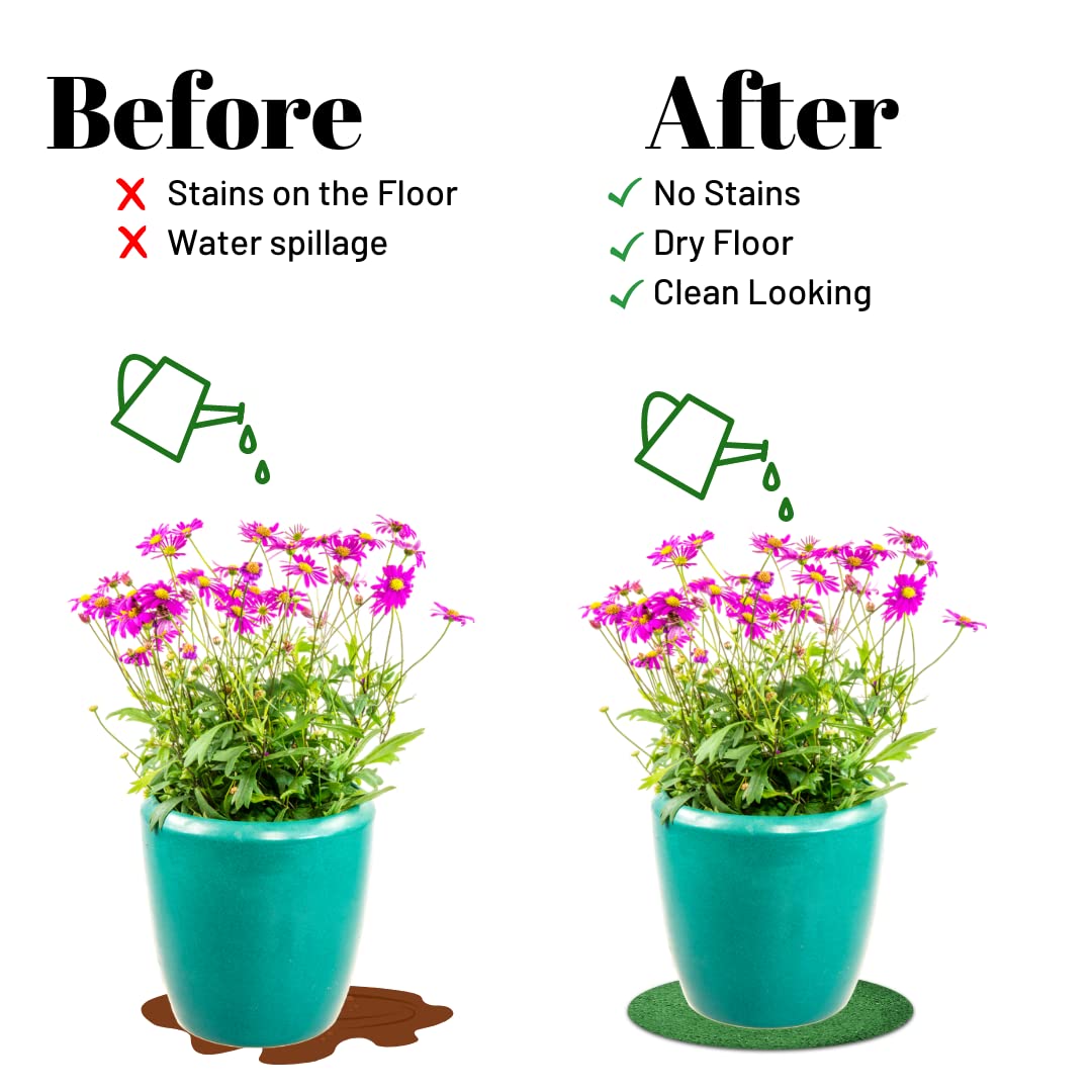 2 Packs 11.4 Inch Plant Coaster Turf Mat Round Flower Pad for Gardening, Lawn, Porch, Indoor and Outdoor Pots