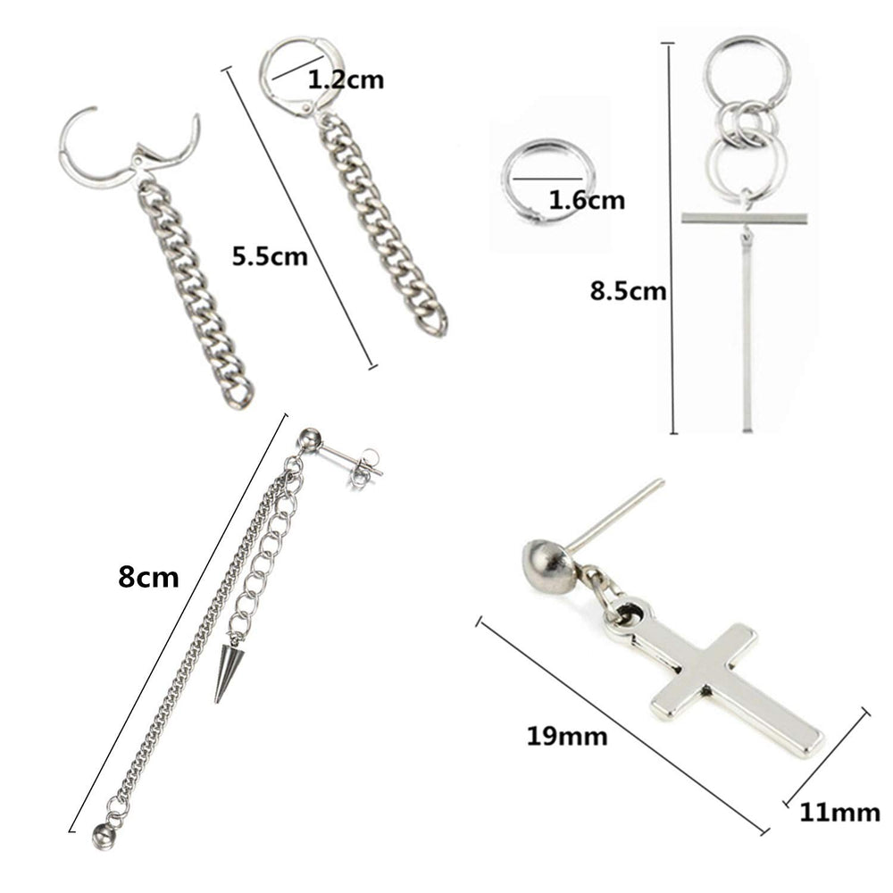 Earrings 7 Pieces Kpop Bangtan Boy Album Jimin Chain Drop Earrings Korean Fashion Jewelry with Transparent Box