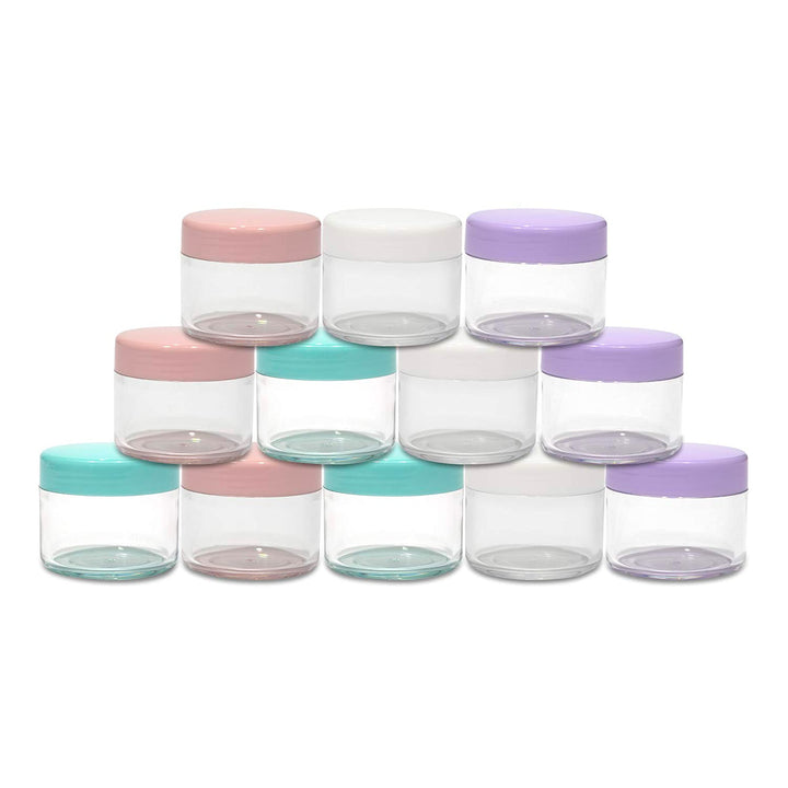 Houseables 20 Gram Jar, 20 ML Jar, 12 pcs, Black, BPA F