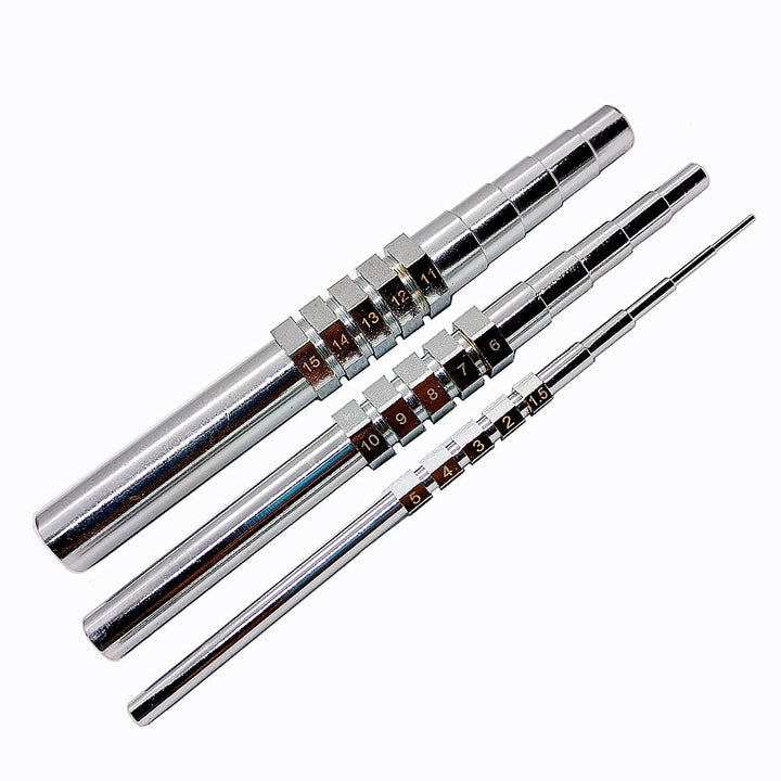 MMoon-L&amp;F Wire Looping Wrapping Step Mandel Steel Round Bead Working Loop Jump Ring Metal Jewelry Forming Tool with 3pcs and 15 Sizes